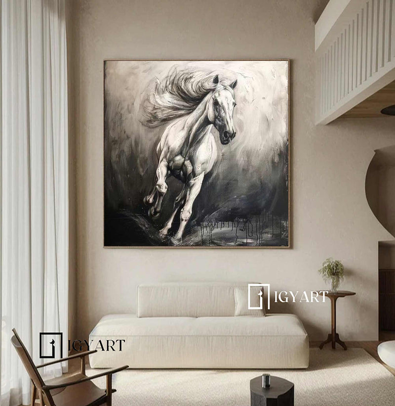 Horse Abstract Painting Running Horse Painting Horse Painting Horse Oil Painting Personalized Gifts Animal Painting 