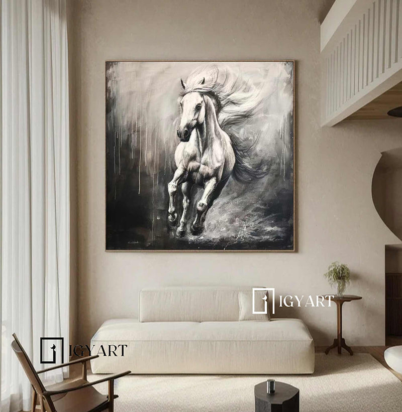 Running Horse Painting Horse Oil Painting Horse Abstract Painting Horse Painting Personalized Gifts Animal Painting 