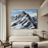 Snow Mountain Wall Art Large Original 3D White Mountain Painting Snow Mountain Painting Skiing Art