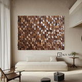 brown Sculptured art Painting brown Wood carving wall art brown 3D Textured Wall Art  