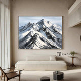 Abstract Snow Mountain Oil Painting Large Mountain Landscape Oil Painting for Living Room