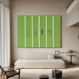 Green abstract art Large Green Textured Painting on Canvas Green Minimalist Wall Art Green Football Sports Oil Painting