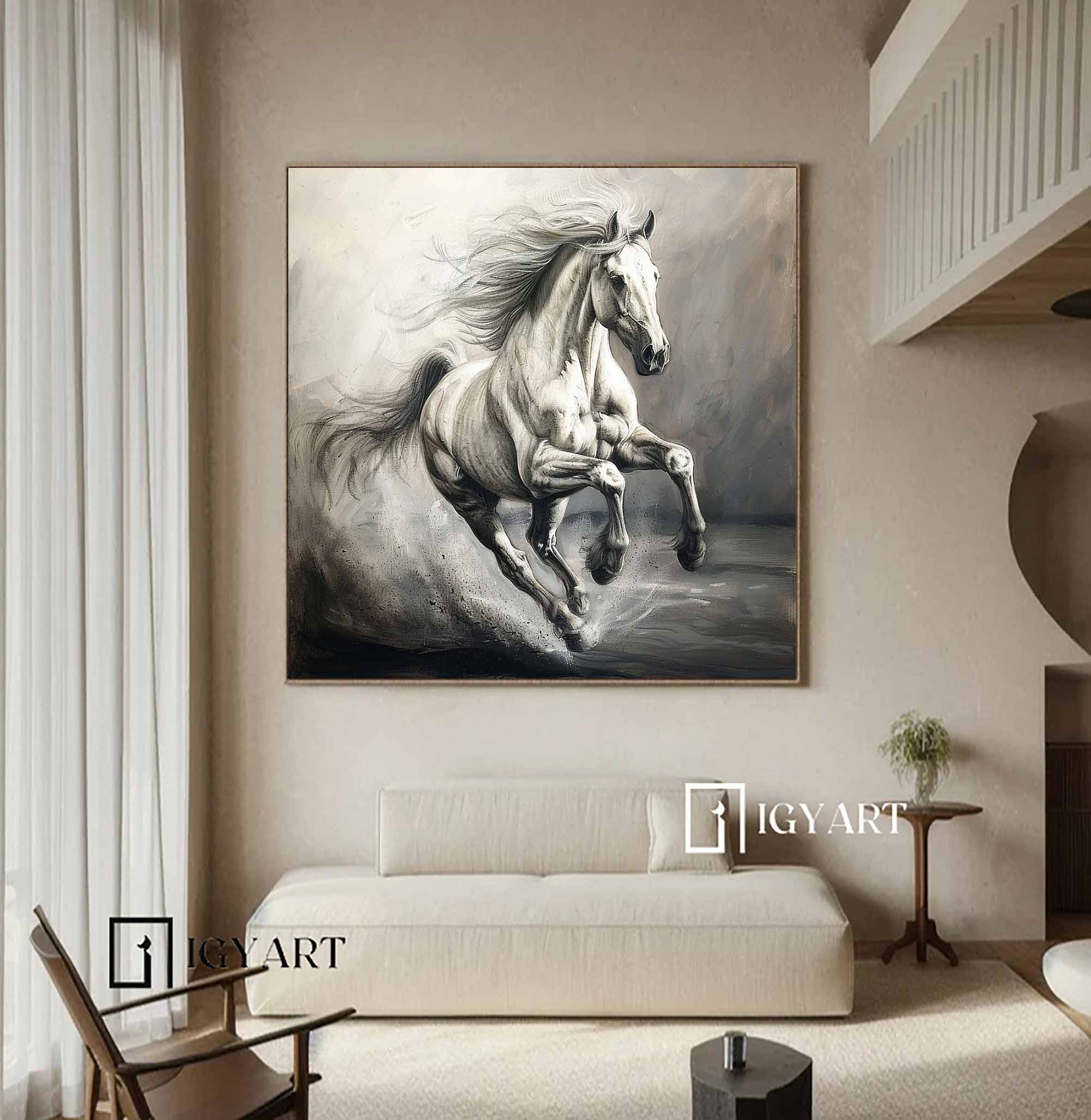 Horse Abstract Painting Running Horse Painting Personalized Gifts Animal Painting Horse Painting Horse Oil Painting 