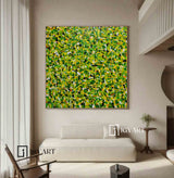 Jackson Pollock Style Painting Pollock green Canvas Wall Art Modern Abstract Colorful Fine Art