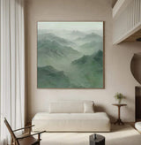 Large Green mountain Abstract Painting Green mountain painting Green landscape painting