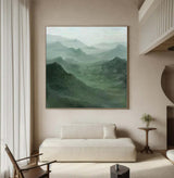 Large Green mountain Abstract Painting Green mountain painting Green landscape painting