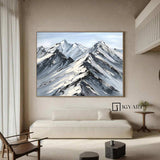 Abstract Snow Mountain Oil Painting Large Mountain Landscape Oil Painting for Living Room