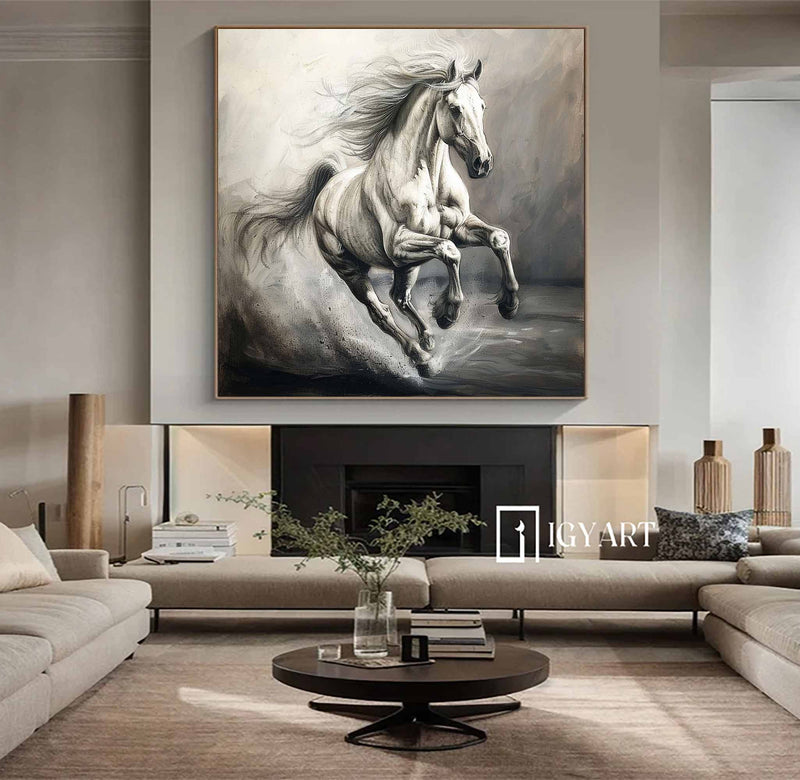 Horse Abstract Painting Running Horse Painting Personalized Gifts Animal Painting Horse Painting Horse Oil Painting 