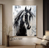 Horse head painting Horse Oil Painting Horse Abstract painting Animal Painting Hand-painted horse head painting