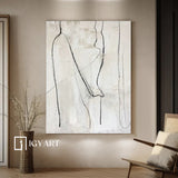 Large Beige Wall Art Beige Minimalist Art Black and Beige Canvas Art Large Beige Abstract Art