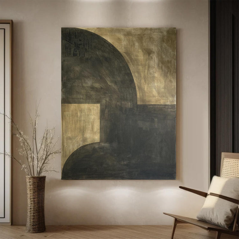 Black  and brown Minimalist Painting Black and brown abstract art Black and brown Painting