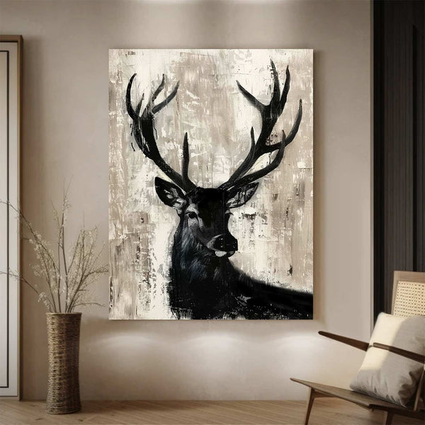 Deer wall decor Deer Canvas Wall Art Deer Abstract Painting Deer Painting