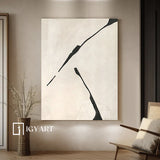 Beige Minimalist Wall Art,Beige Black Abstract Painting,  Beige Wabi-sabi Wall Art, Large Beige Textured Painting