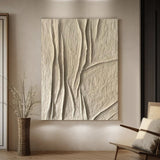 Beige canvas wall art Beige Minimalist Wall Art,Beige 3D Textured Painting,  Large Beige Textured Painting