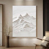 White Textured Art Large White Abstract Art White Wall Decor White 3d Wall Art Snow Mountain Art