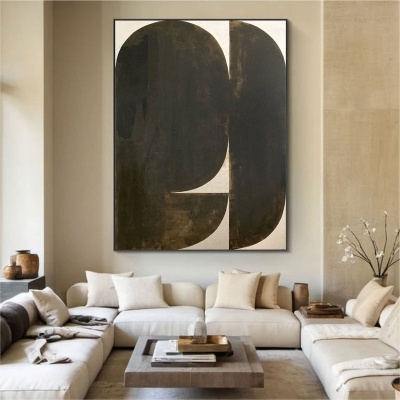 Black Minimalist Painting Black and white Painting Black and white wall art Black and white Abstract Painting