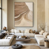 Beige Minimalist Wall Art,Beige Brown Abstract Painting,Large Beige Textured Painting