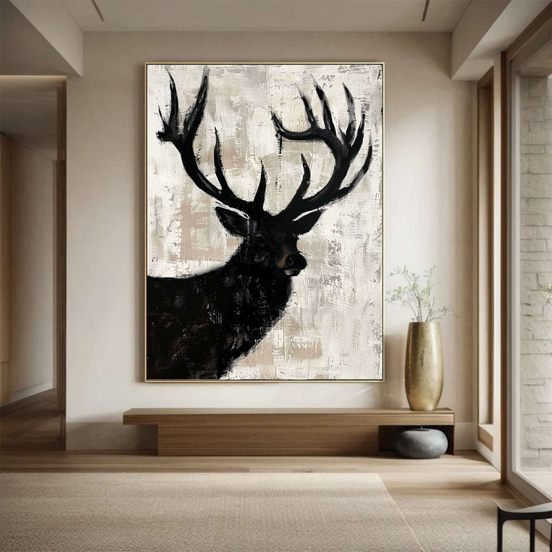 Large Animals Paintings Deer Canvas Wall Art Deer Abstract Painting Deer Wall Art