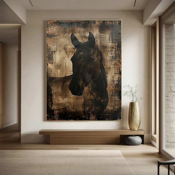 Animal Painting brown horse painting, horse head painting,Horse oil painting,  brown horse head painting