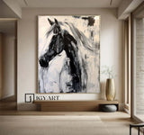 Horse head painting Horse Oil Painting Horse Abstract painting Animal Painting Hand-painted horse head painting