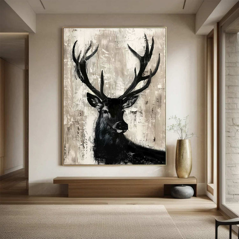 Deer wall decor Deer Canvas Wall Art Deer Abstract Painting Deer Painting