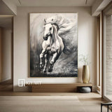 Horse Painting Animal Painting Running Horse Painting Horse Oil Painting Horse Wall Art