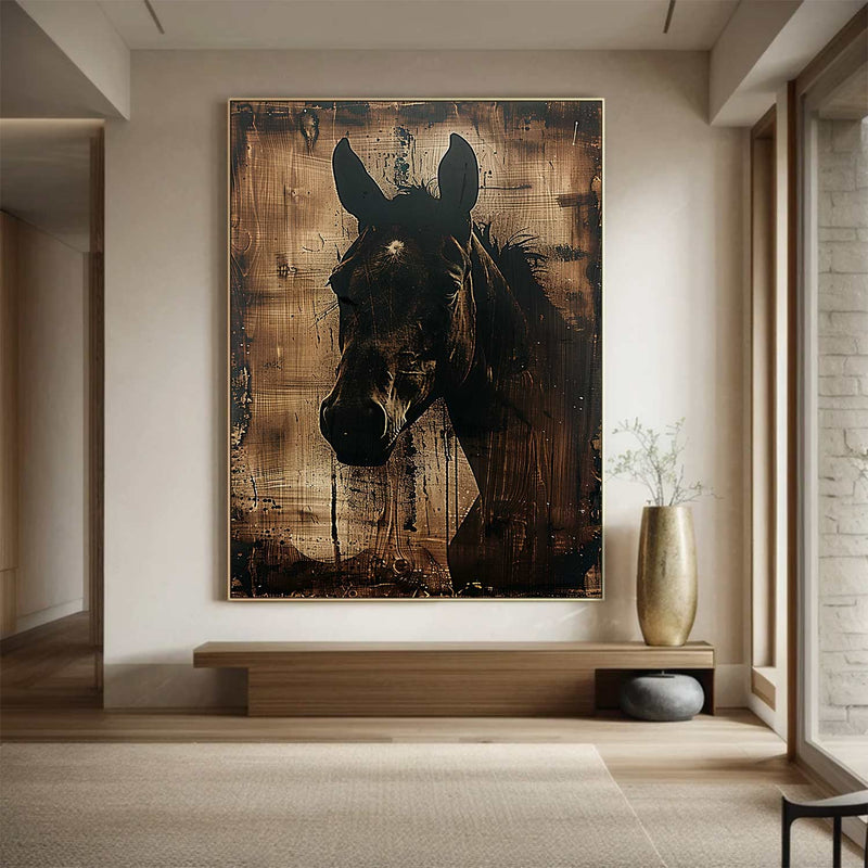 brown horse painting Animal Painting horse head painting Horse oil painting brown horse head painting