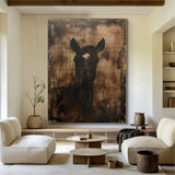 Horse oil painting brown horse painting Animal Painting horse head painting brown horse head painting