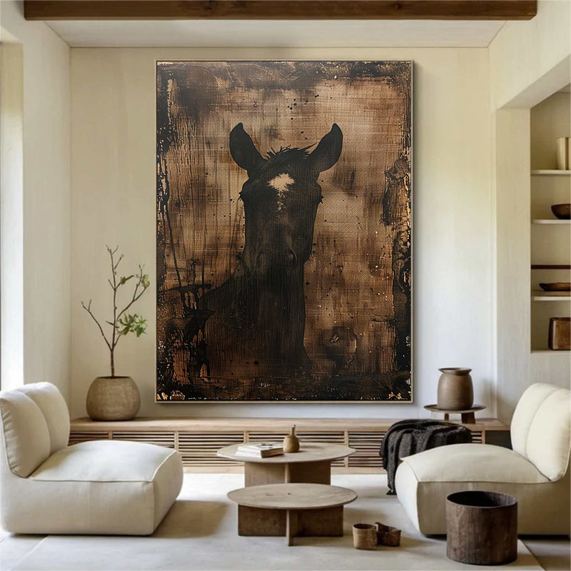 Horse oil painting brown horse painting Animal Painting horse head painting brown horse head painting