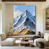 Snow mountain painting Large blue Snow mountain Abstract Painting mountain landscape painting