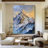 Snow mountain painting Large blue Snow mountain Abstract Painting mountain landscape painting