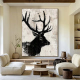 Deer wall decor Deer Canvas Wall Art Deer Abstract Painting Deer Painting