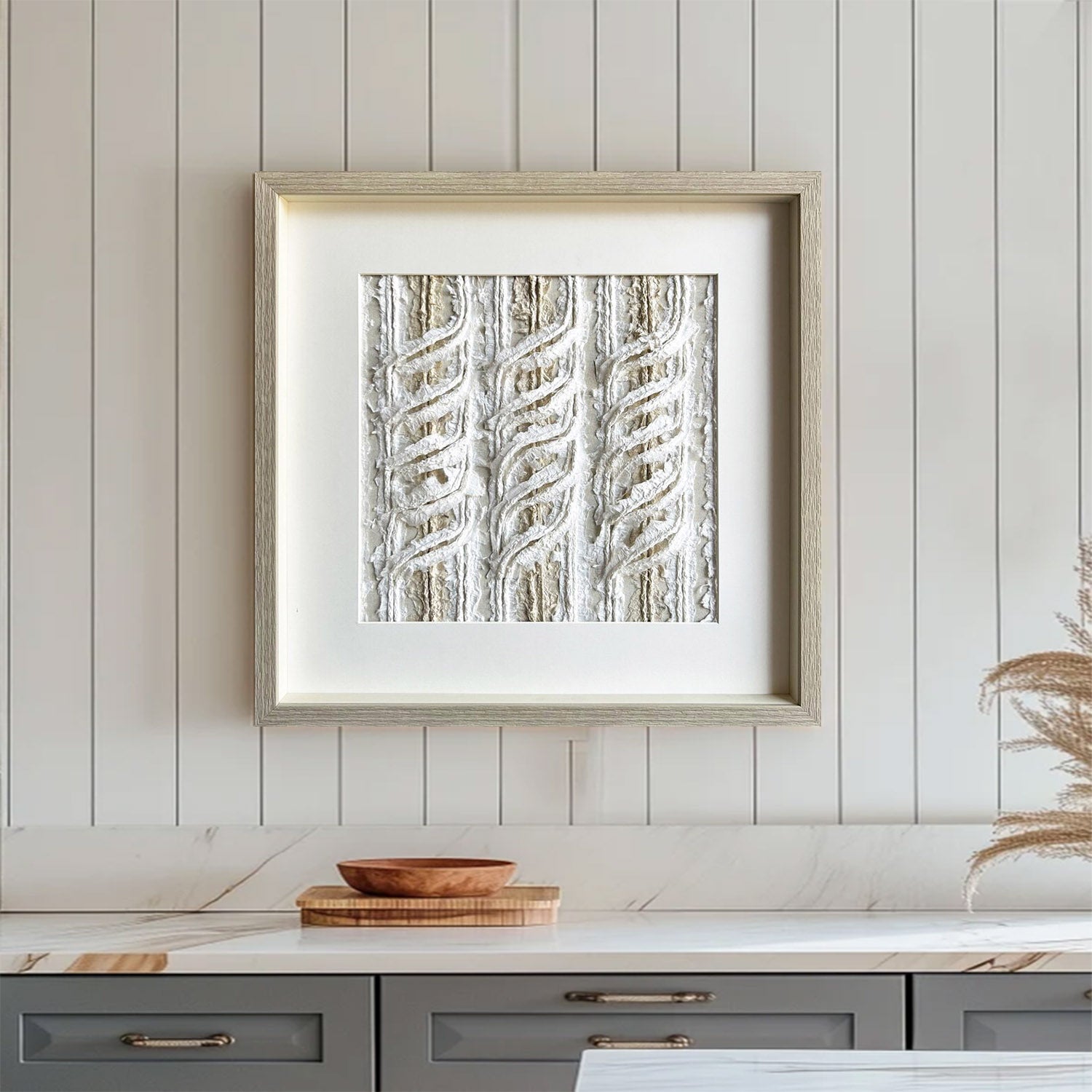 White texture wall decor Installation Art painting sculpture wall art 