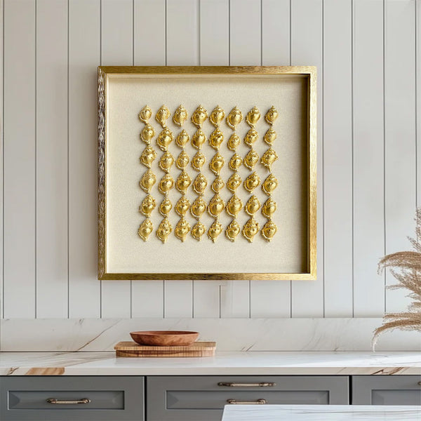 Golden conch painting conch decor painting Golden conch wall decor art