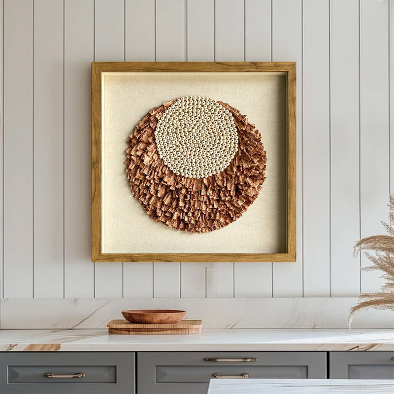 Installation Art painting brown texture wall art sculpture wall art 