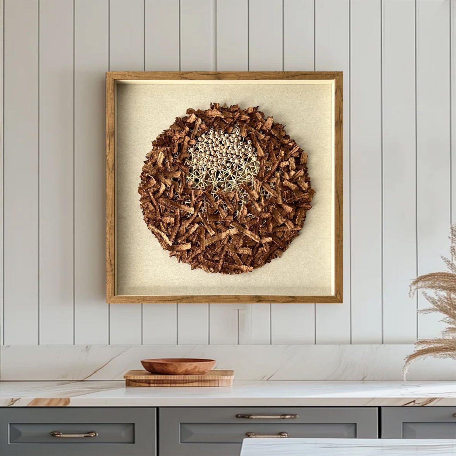 Installation Art painting brown texture wall art sculpture wall art