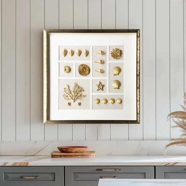 Golden conch wall decor art Golden conch painting conch decor painting