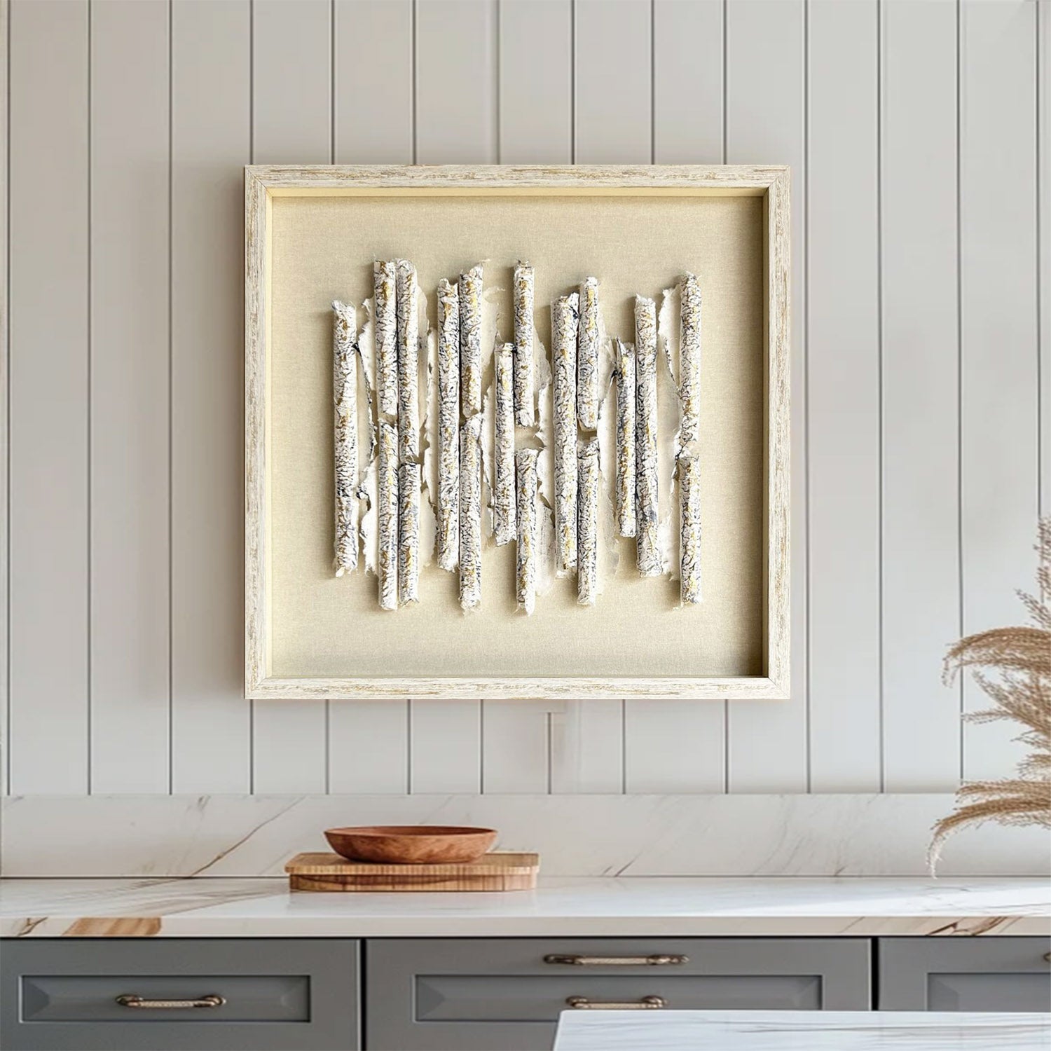 White texture wall decor Installation Art painting sculpture wall art 