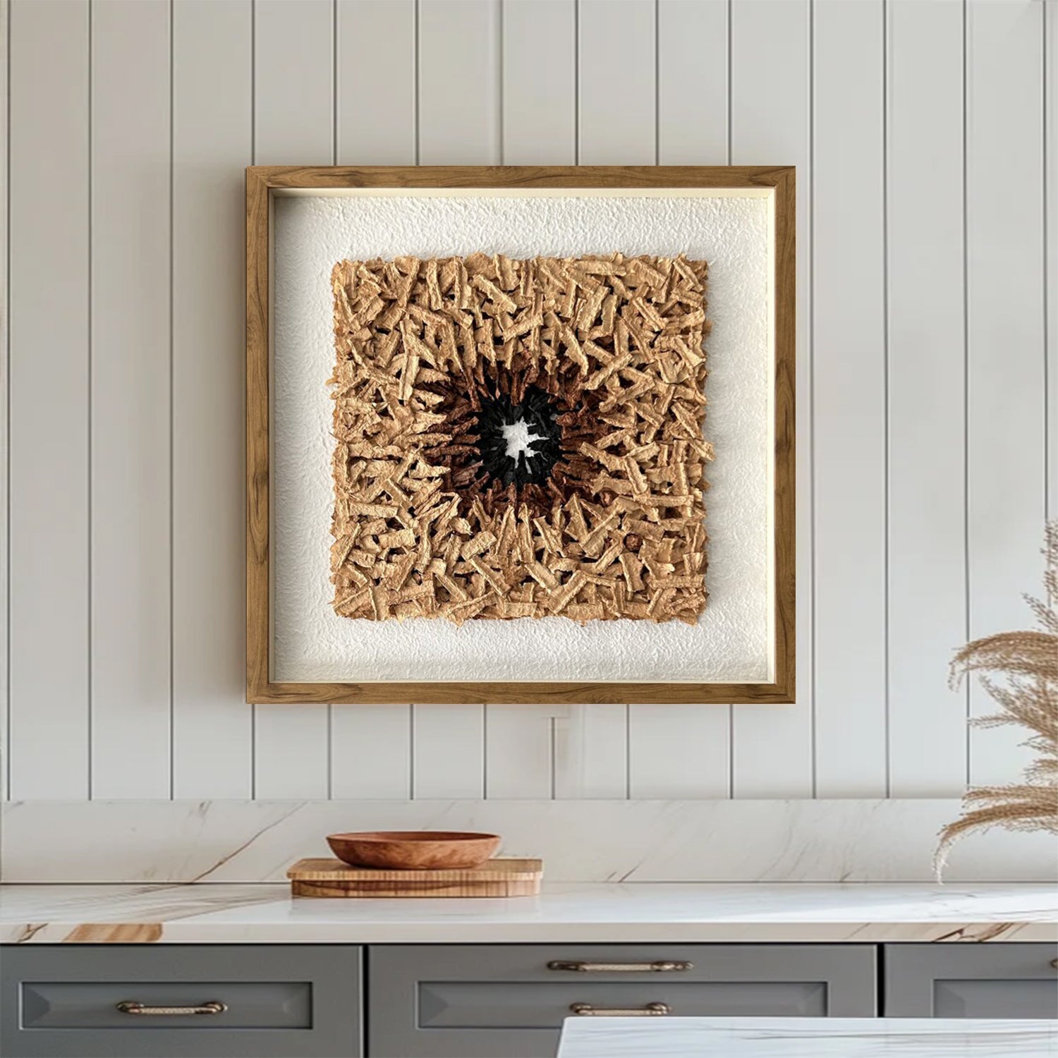 Installation Art painting brown texture wall art sculpture wall art 