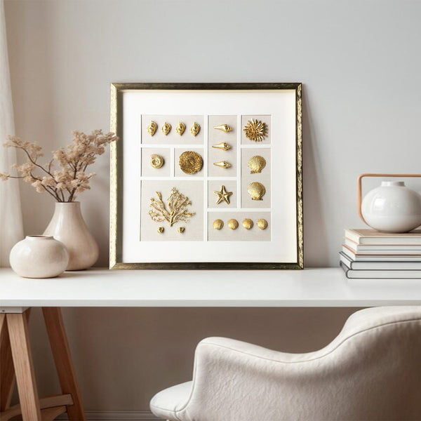 Golden conch wall decor art Golden conch painting conch decor painting