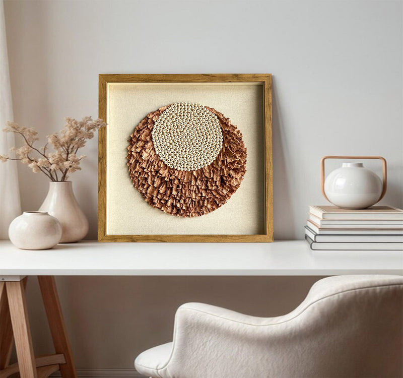Installation Art painting brown texture wall art sculpture wall art 