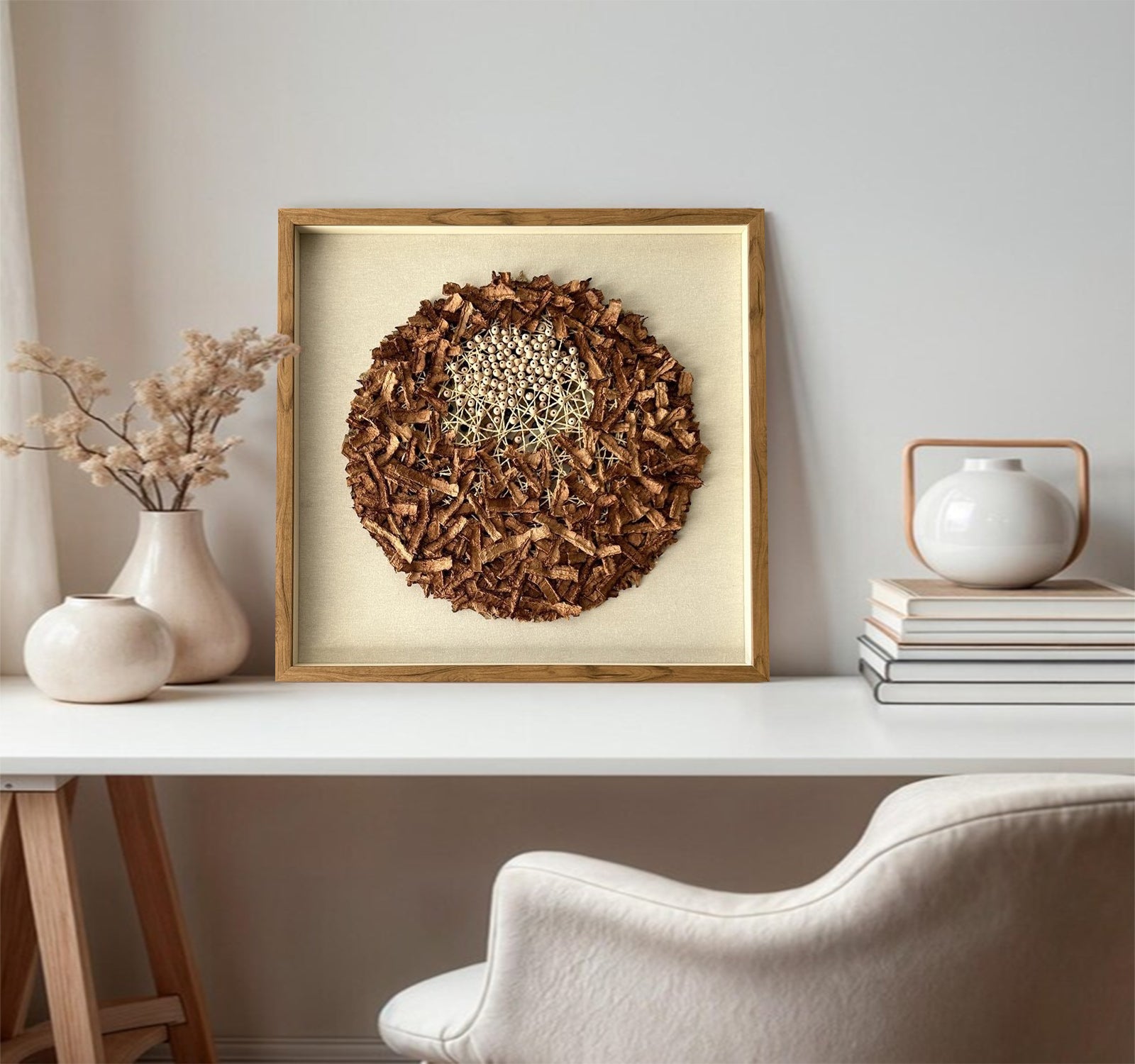 Installation Art painting brown texture wall art sculpture wall art