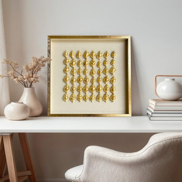 Golden conch painting conch decor painting Golden conch wall decor art
