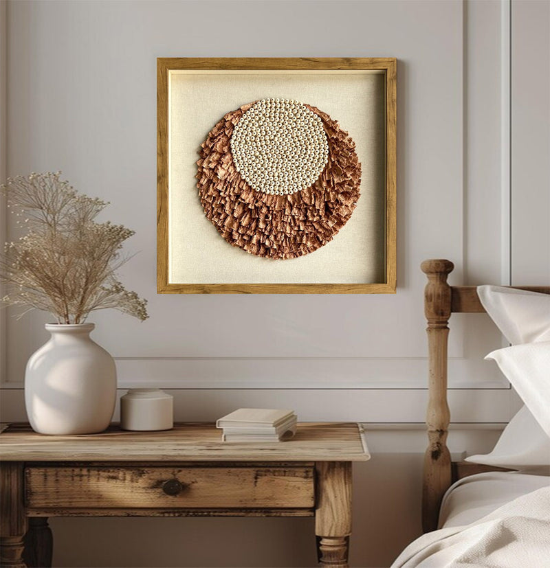 Installation Art painting brown texture wall art sculpture wall art 