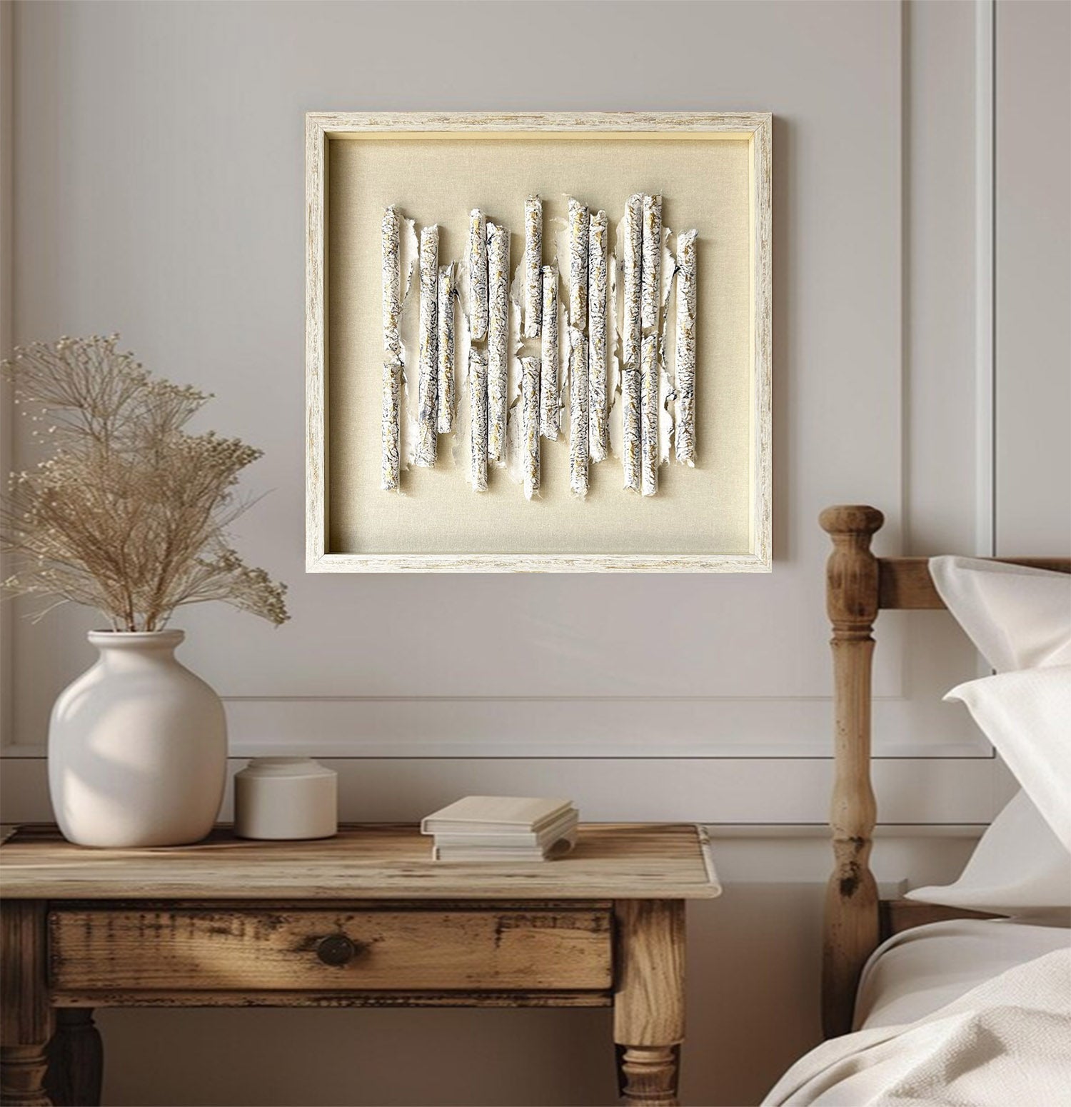 White texture wall decor Installation Art painting sculpture wall art 
