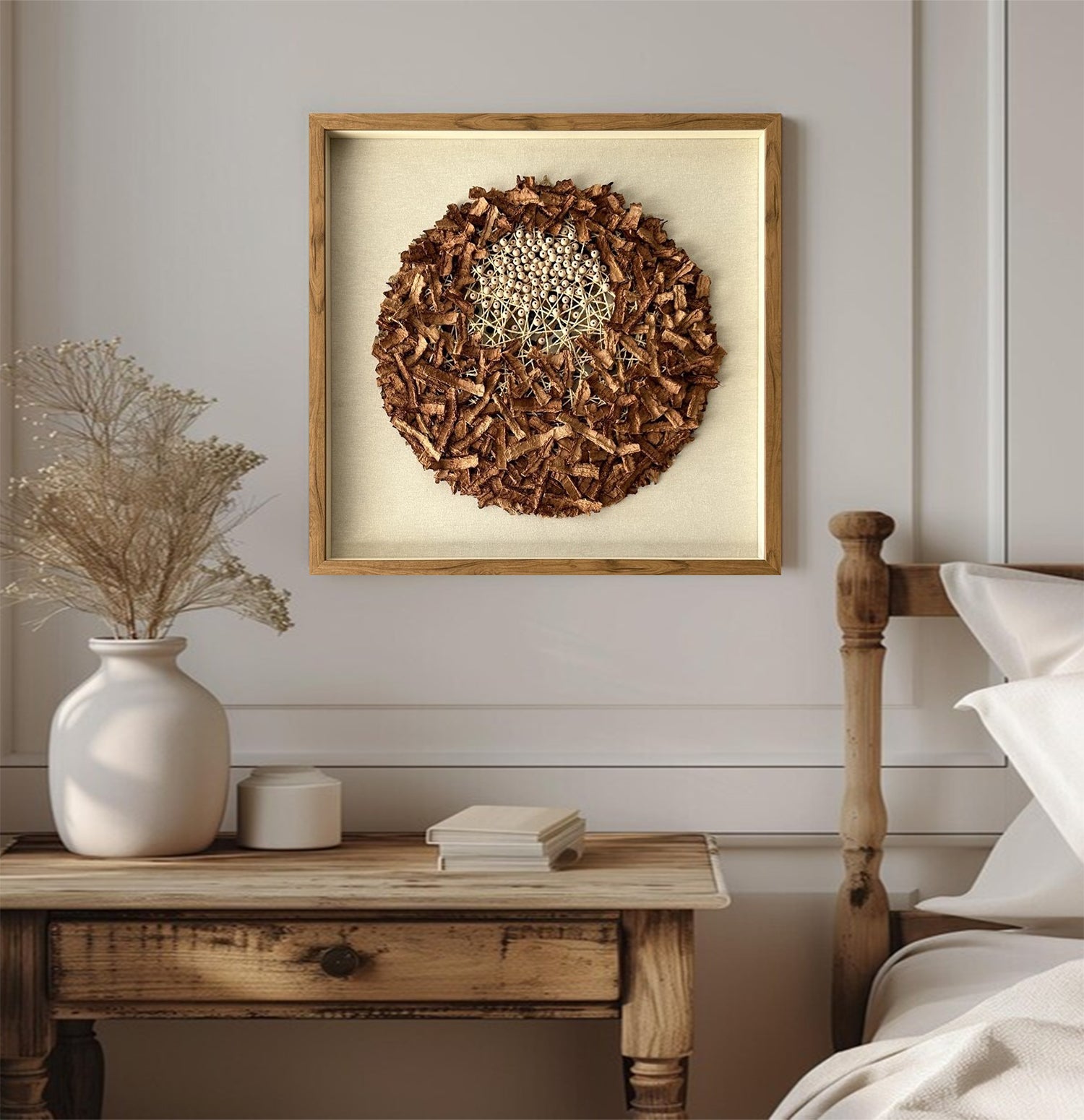 Installation Art painting brown texture wall art sculpture wall art