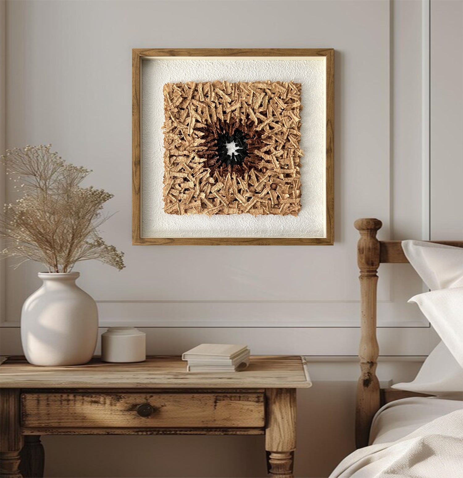 Installation Art painting brown texture wall art sculpture wall art 