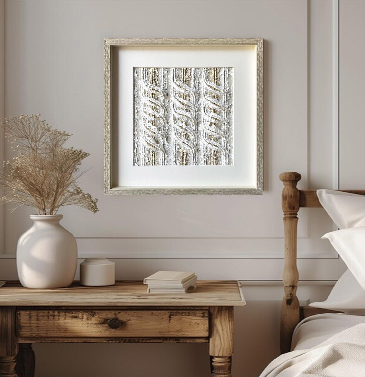 White texture wall decor Installation Art painting sculpture wall art 