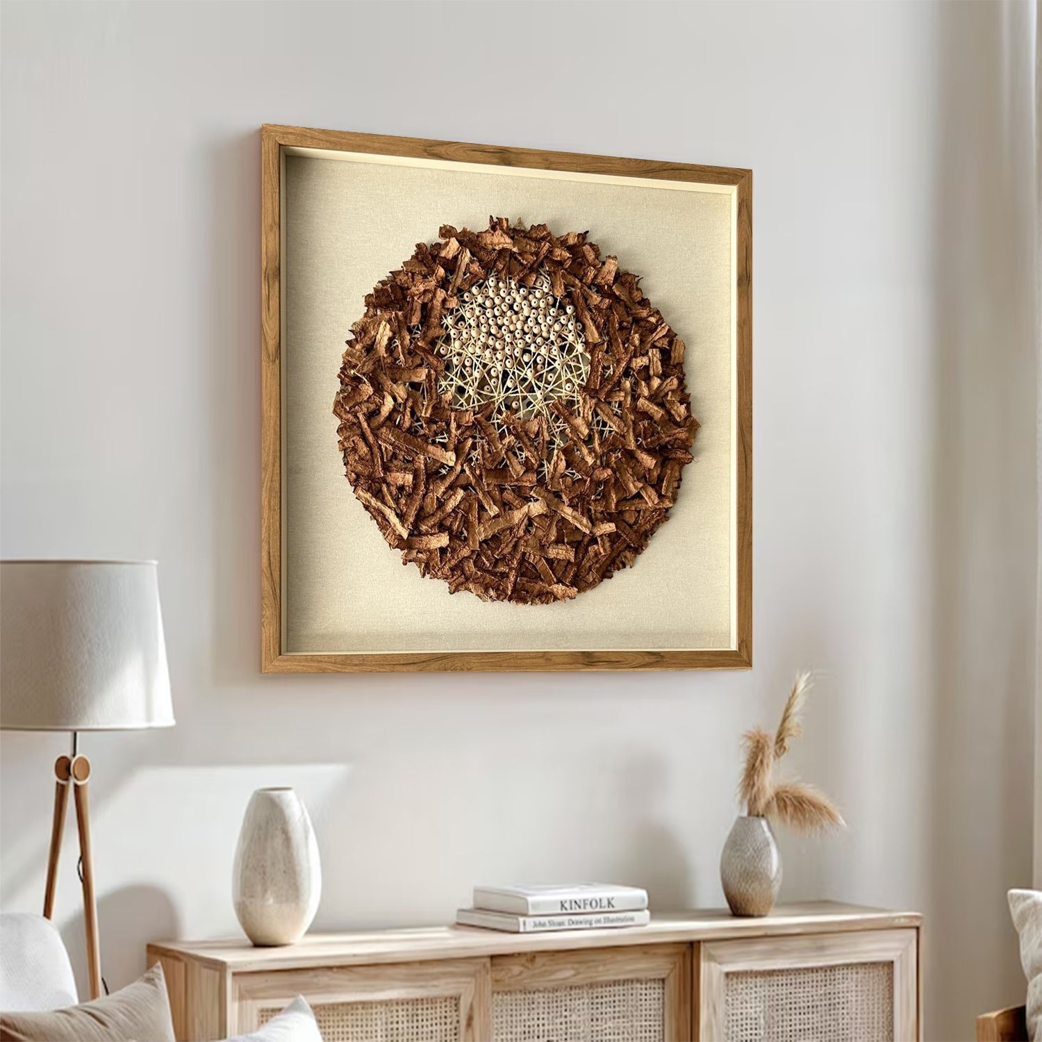 Installation Art painting brown texture wall art sculpture wall art