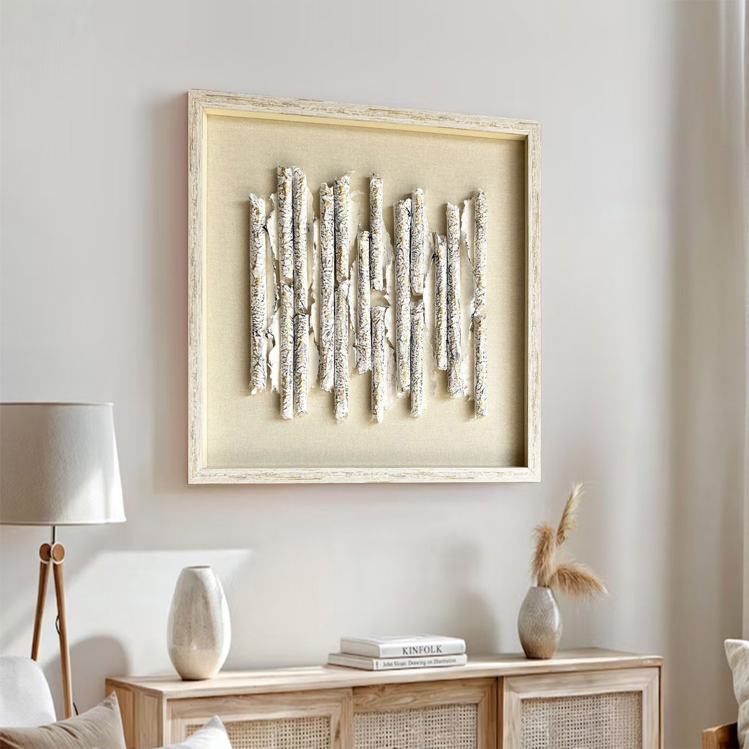 White texture wall decor Installation Art painting sculpture wall art 